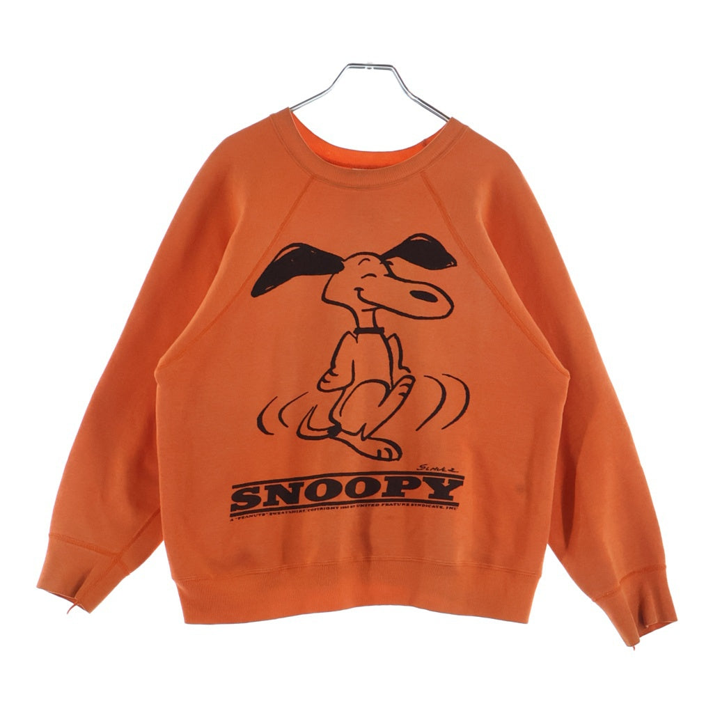 VINTAGE(ヴィンテージ) 60S MAYO SPRUCE SNOOPY PEANUTS SWEAT 染み込みプリント ラグランスリーブ スウェット オレンジ