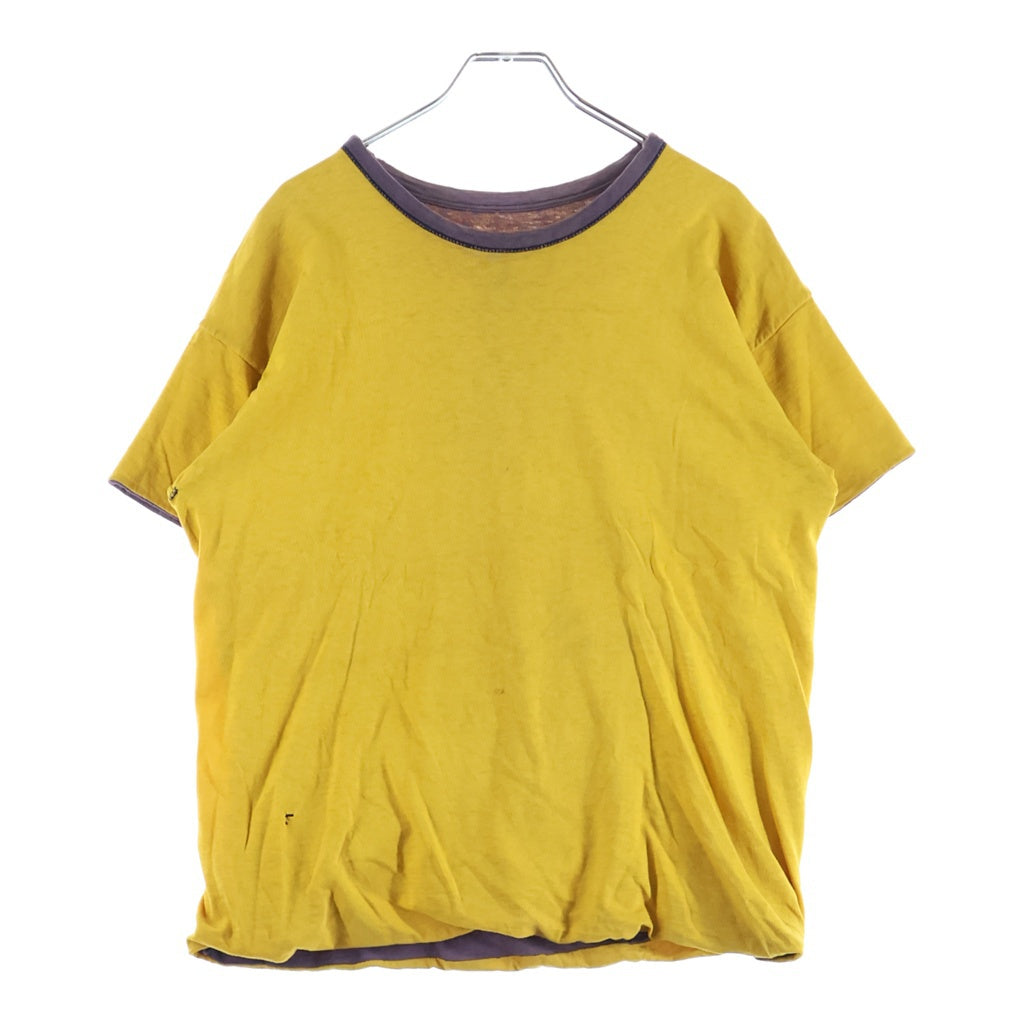 VINTAGE(ヴィンテージ) 60S DANVILLE IRONMEN 4段プリント リバーシブル Tシャツ カットソー パープル/イエロー