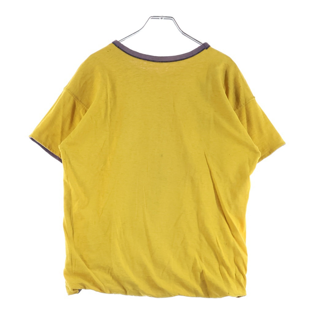 VINTAGE(ヴィンテージ) 60S DANVILLE IRONMEN 4段プリント リバーシブル Tシャツ カットソー パープル/イエロー