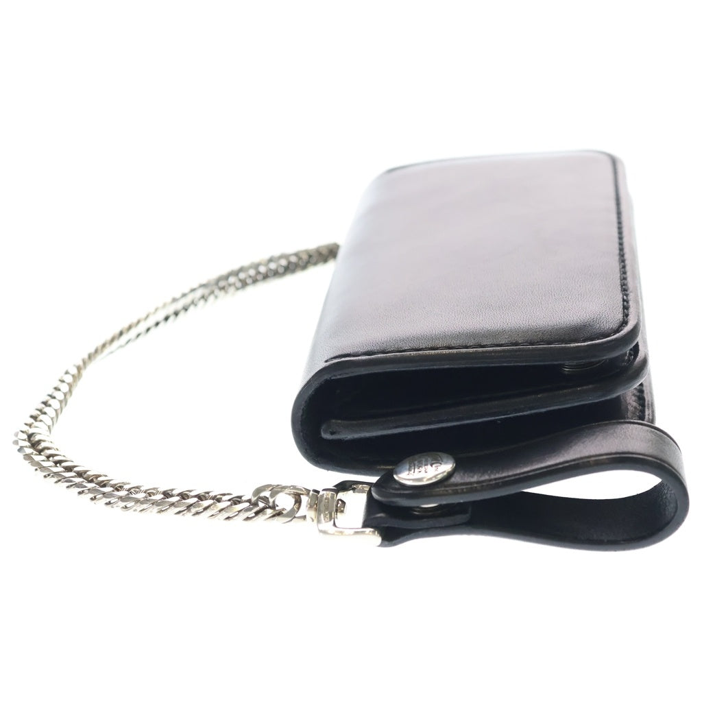 TOKYO INDIANS MC(トーキョー インディアンズ) Timc Inc. Trucker Wallet w/ 6-sided Double Curb Chain トラッカーウォレット ダブル ウォレットチェーン 財布 ブラック レザー