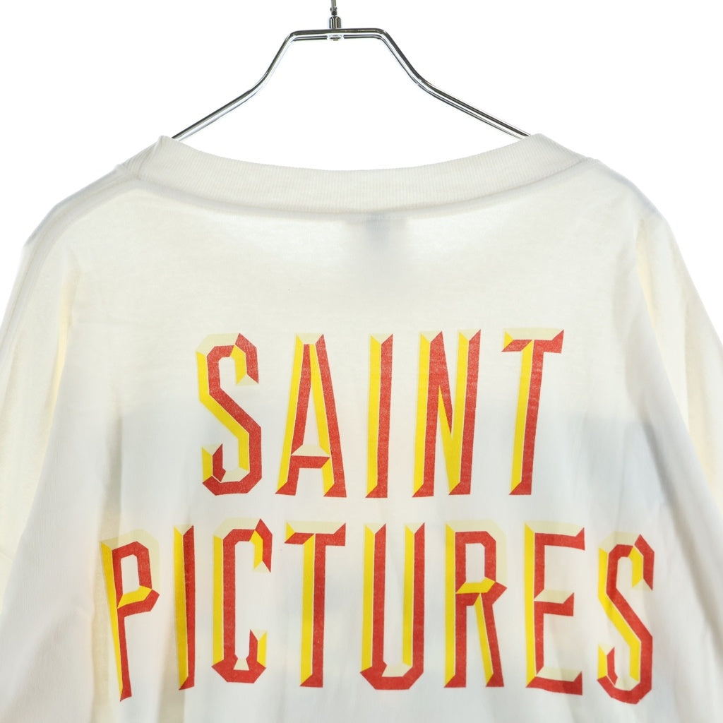 SAINT MICHAEL(セントマイケル) 24AW SAINT PICTURES 両面プリント ロングスリーブ 長袖Tシャツ カットソー ホワイト SM-YS1-0000-016