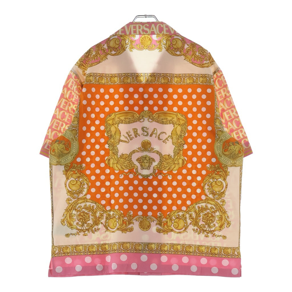 VERSACE(ヴェルサーチ) Baroque '92 Silk Vacation Shirt 1003926 1A07742 ハワイアン開襟 シルク総柄半袖シャツ ピンク