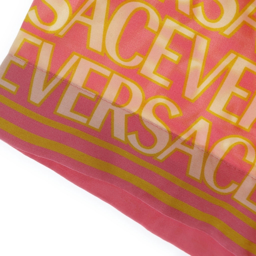 VERSACE(ヴェルサーチ) Baroque '92 Silk Vacation Shirt 1003926 1A07742 ハワイアン開襟 シルク総柄半袖シャツ ピンク