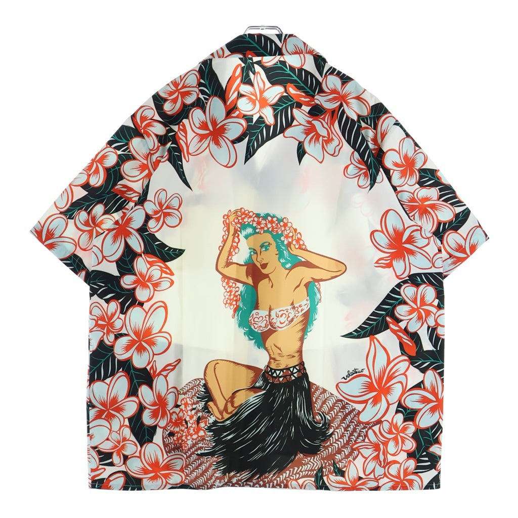 VALENTINO(ヴァレンティノ) ×SUN SURF ALOHA SHIRTS 3V3AAA979L0 ×サンサーフ アロハシャツ 半袖ハイビスカスシャツ ホワイト/レッド
