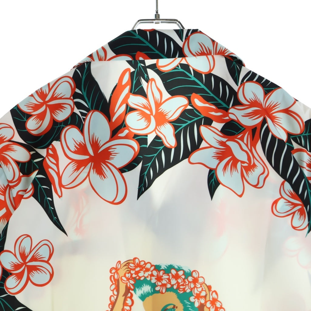 VALENTINO(ヴァレンティノ) ×SUN SURF ALOHA SHIRTS 3V3AAA979L0 ×サンサーフ アロハシャツ 半袖ハイビスカスシャツ ホワイト/レッド
