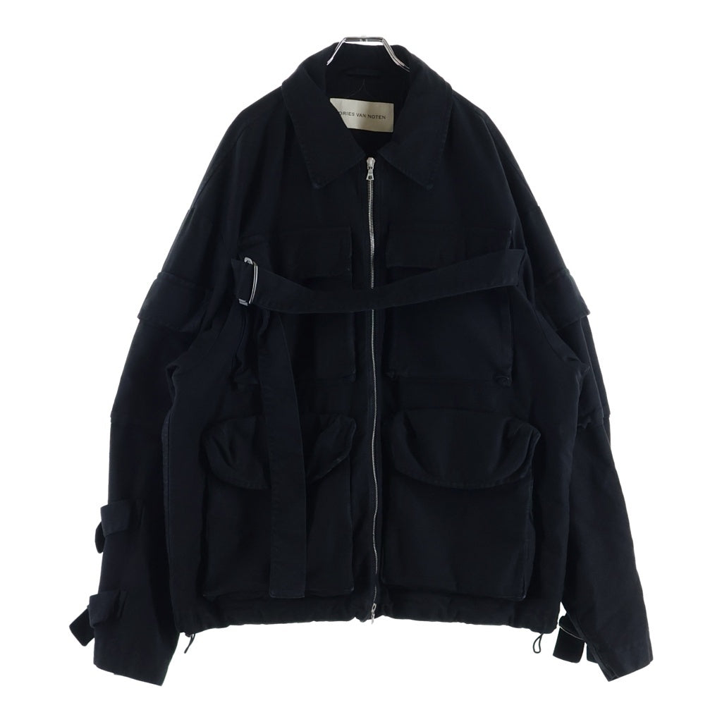 DRIES VAN NOTEN(ドリスヴァンノッテン) VONAC BIS GD 7333 M.W.JACKET black ミリタリーマルチカーゴポケットジップアップジャケット ブラック