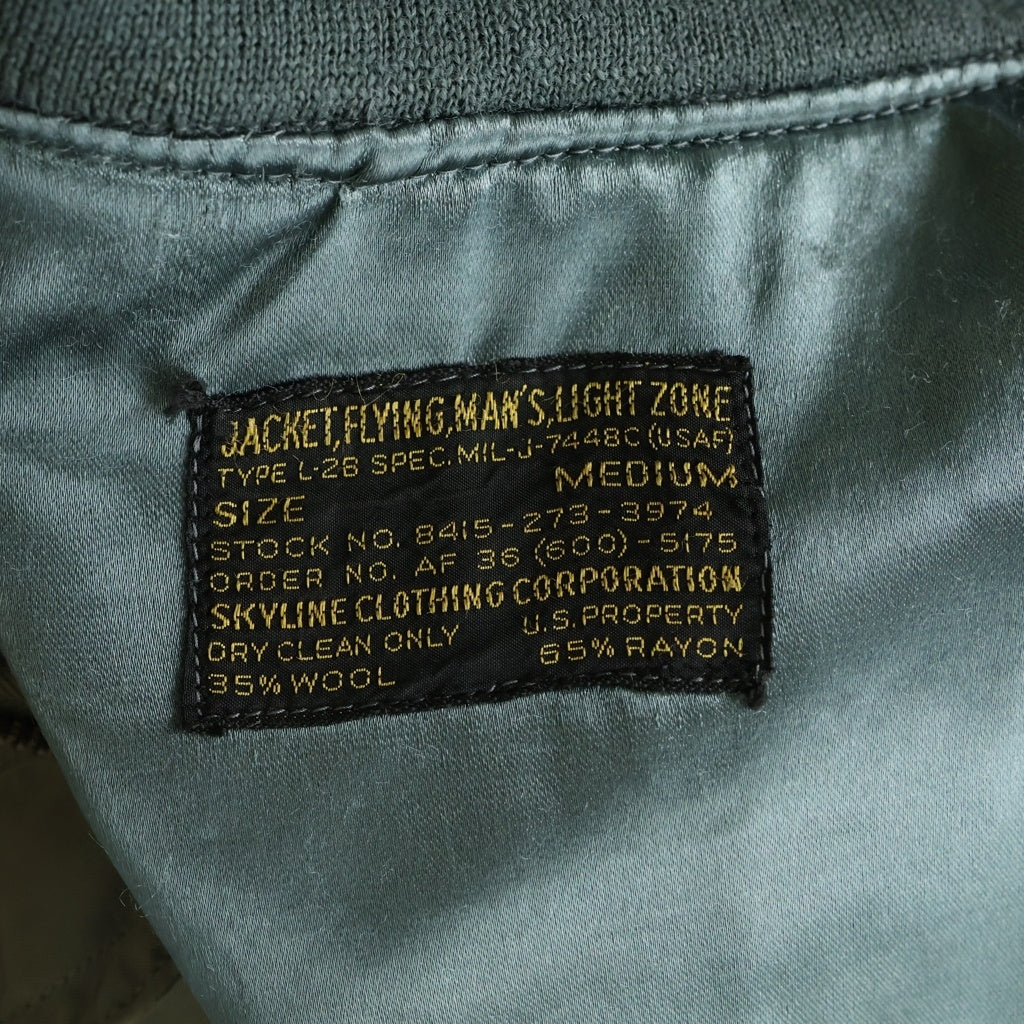 VINTAGE(ヴィンテージ) 50-60S USAF L-2B SKYLINE CLOTHING ミリタリー フライトジャケット カーキ MIL-J-7448C 8415-273-3974
