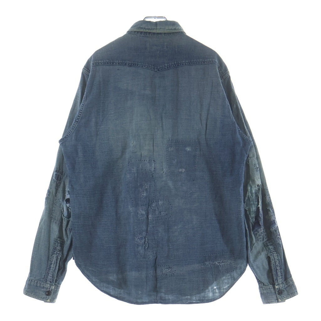 RRL(ダブルアールエル) xFree&Easy 2011 Repaired Shipwright Pullover Shirt 世界32着限定 コラボレーション プルオーバーシャツ インディゴ