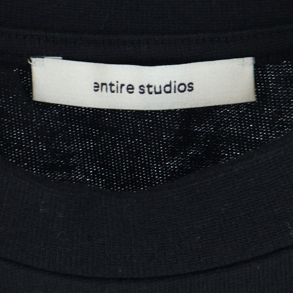 entire studios(エンタイア スタジオ) HEAVY BOXY TEE 半袖カットソーTシャツ ブラック UNU-25-2033