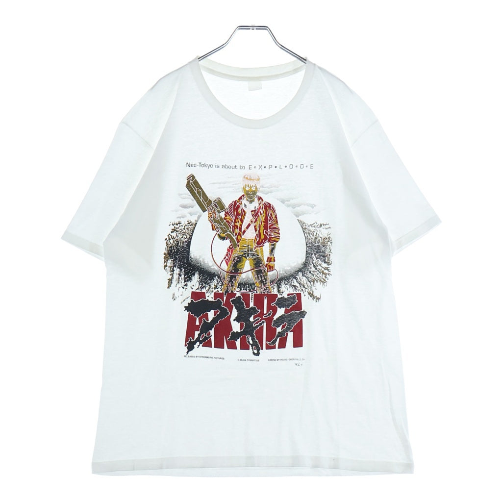 VINTAGE(ヴィンテージ) 90S AKIRA KIMONO MY HOUSE アキラ フロント 金田 正太郎 プリント半袖カットソーTシャツ ホワイト