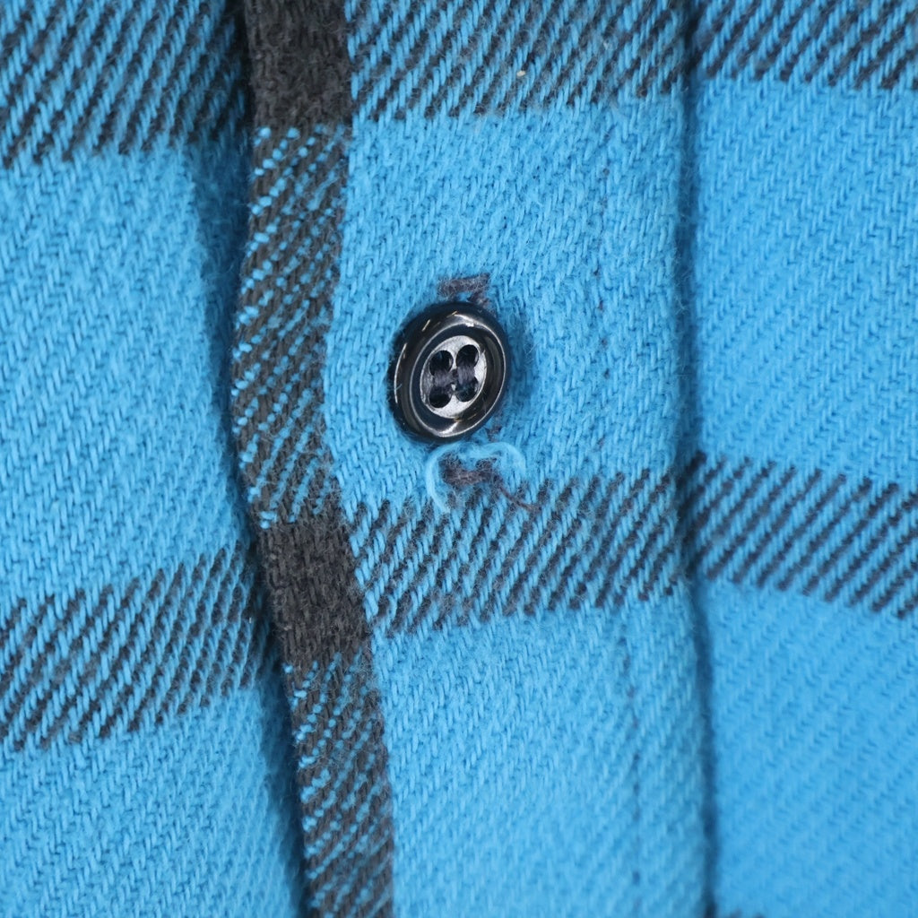 FIVE BROTHERS(ファイブブラザー) 70-80S VINTAGE FLANNEL CHECK L/S SHIRT USA製 三角タグ フランネル チェック 長袖シャツ ターコイズ ブルー/ブラック