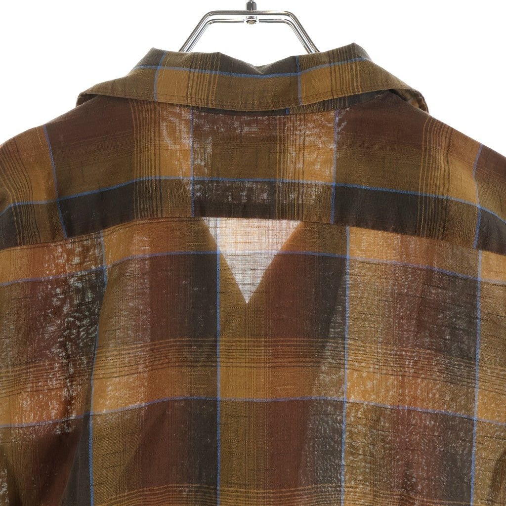 VINTAGE(ヴィンテージ) 60S ARROW KING COTTON S/S CHECK SHIRT 半袖チェックシャツ ブラウン