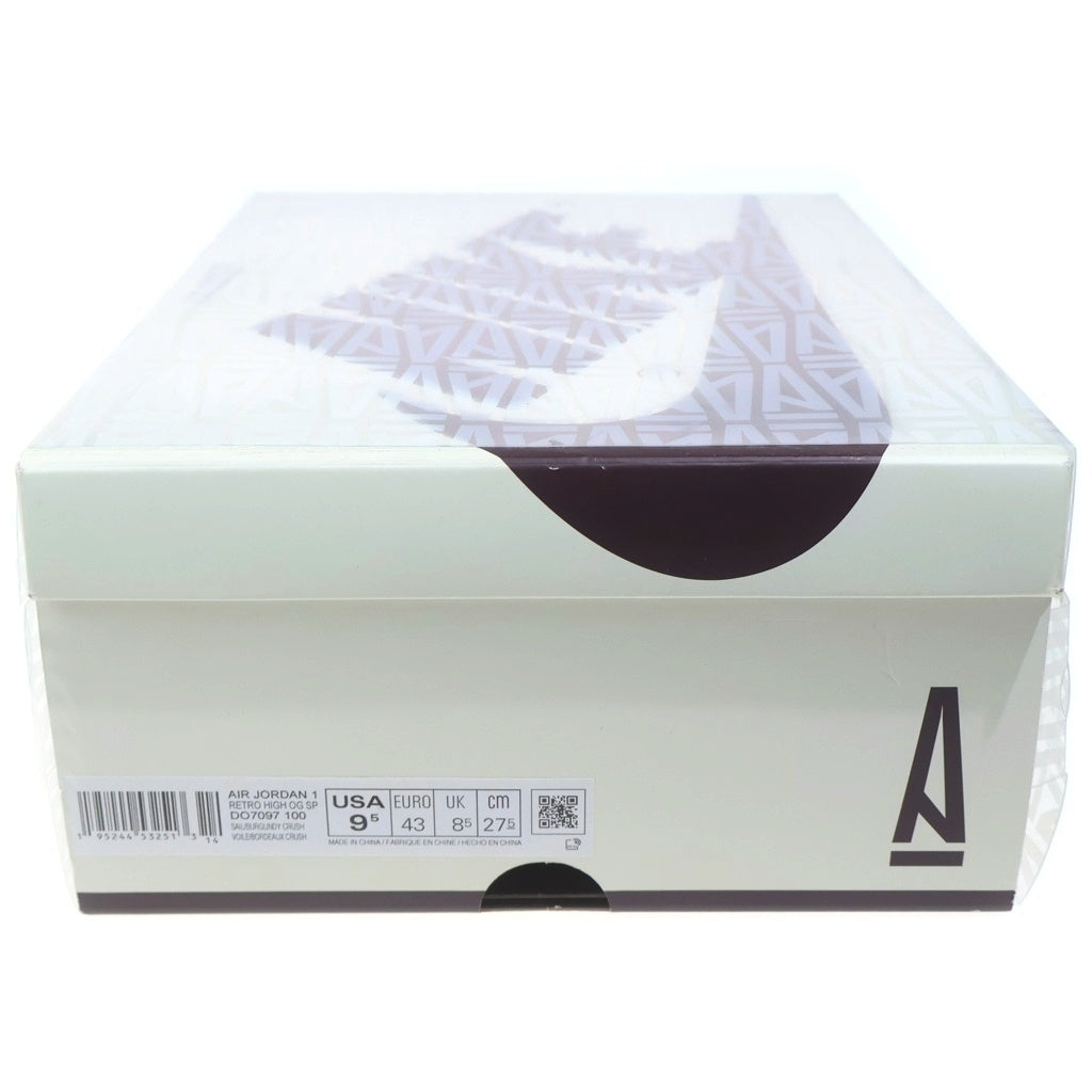 NIKE(ナイキ) ×A MA MANIERE AIR JORDAN 1 RETRO HIGH OG SP SAIL AND BURGUNDY アママニエール エアジョーダン1 レトロ ハイカットスニーカー US9.5/27.5cm DO7097-100