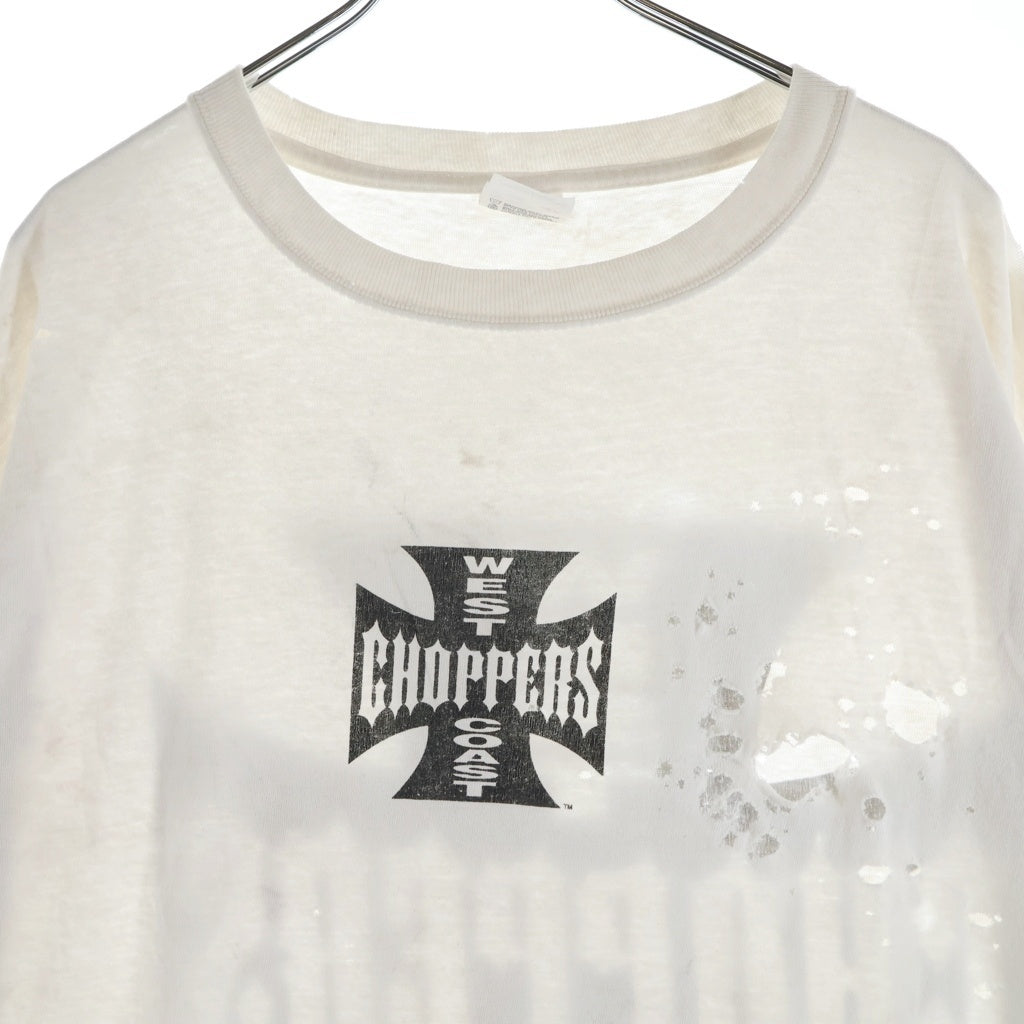 VINTAGE(ヴィンテージ) 00S WEST COAST CHOPPERS IRON CROSS TEE ANVIL ボディ ウェストコーストチョッパーズ アイアンクロス 両面プリント 半袖カットソーTシャツ ホワイト