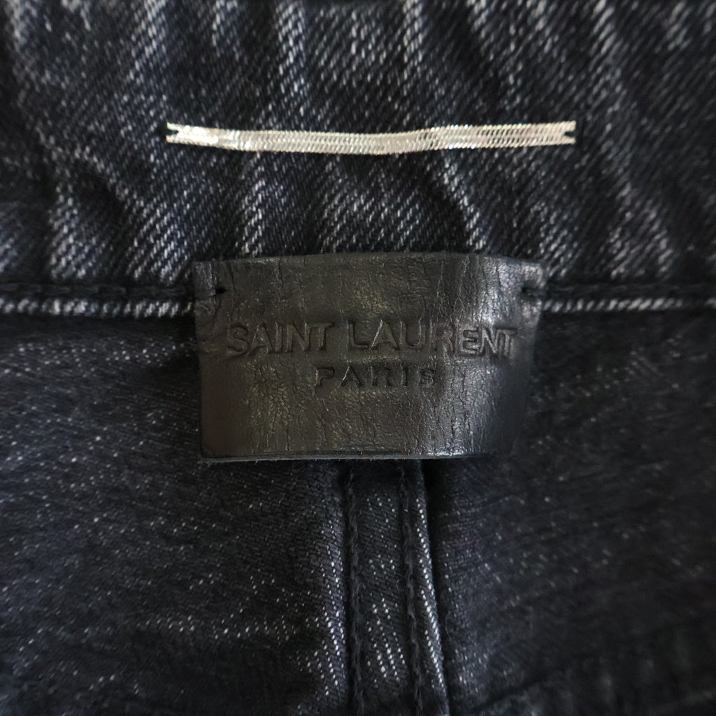 SAINT LAURENT PARIS(サンローランパリ) 14AW Hedi Slimane D02 M/SK-LW TAPERED DENIM PANTS エディ期 ニークラッシュ スキニー ジーンズ ダメージ加工 テーパード デニムパンツ 04700 YG805