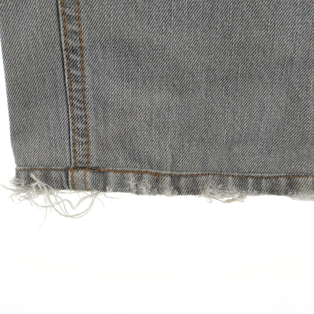 DOLCE & GABBANA(ドルチェアンドガッバーナ) LOGO PLATE DAMAGED DENIM PANTS ダメージ クラッシュ加工 デニムパンツ グレー GZN9LD G8F81
