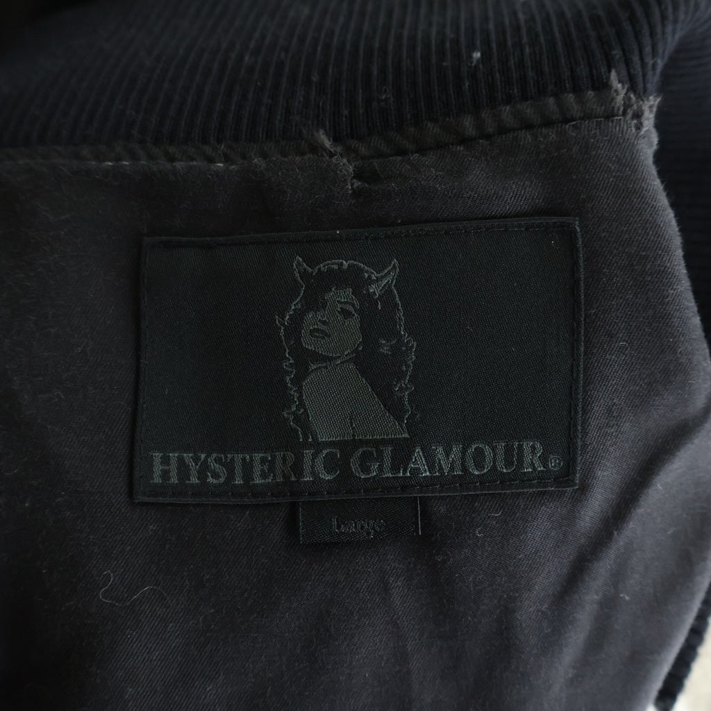 HYSTERIC GLAMOUR(ヒステリックグラマー) 14AW ARM LEATHER STADIUM JACKET アームレザー スタジャン グレー/ブラック 0243CJ01