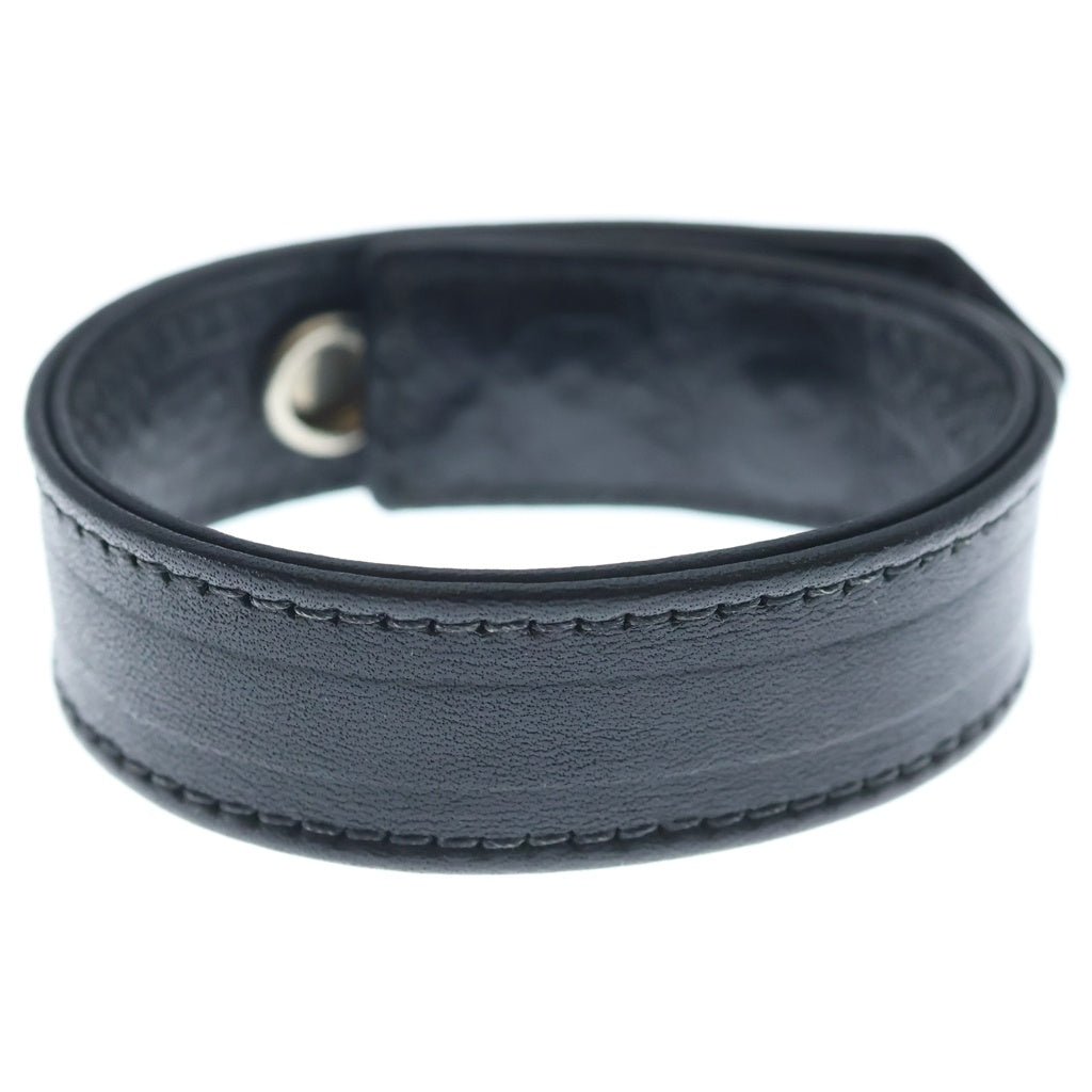 CHROME HEARTS(クロムハーツ) 3BTN 2SNP クロスボール 3ボタン2スナップ レザーブレスレット ブラック/シルバー BCA123