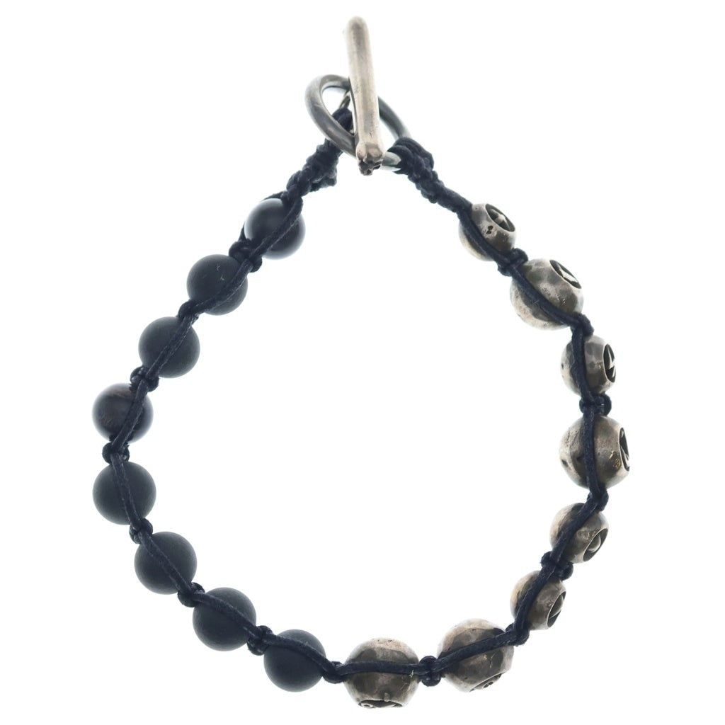 NO BRAND(ノーブランド) TOBIAS WISTISEN SINGLE WRAP MOTIF BEAD BRACELET シングルラップ ブレスレット シルバー/ブラック