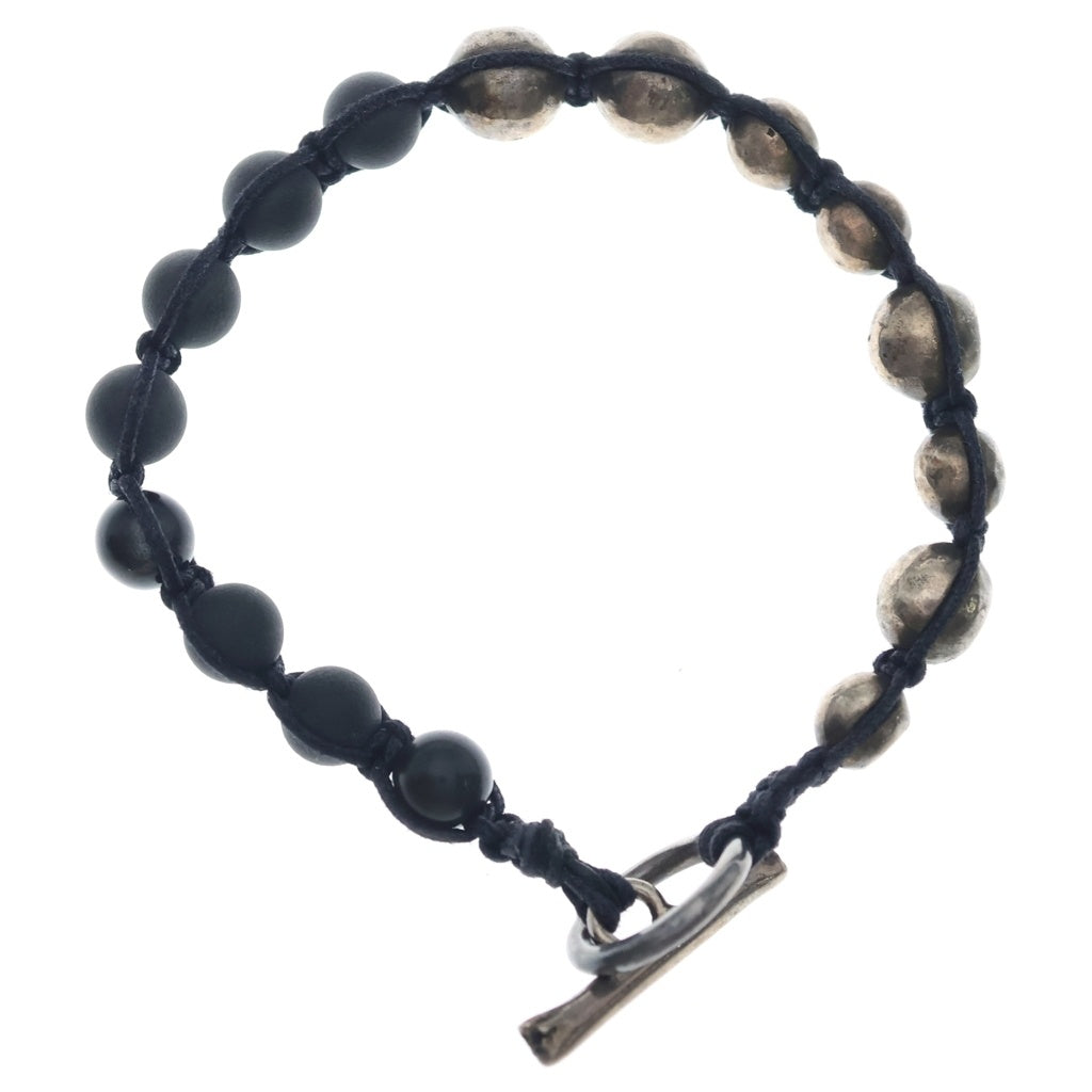 NO BRAND(ノーブランド) TOBIAS WISTISEN SINGLE WRAP MOTIF BEAD BRACELET シングルラップ ブレスレット シルバー/ブラック