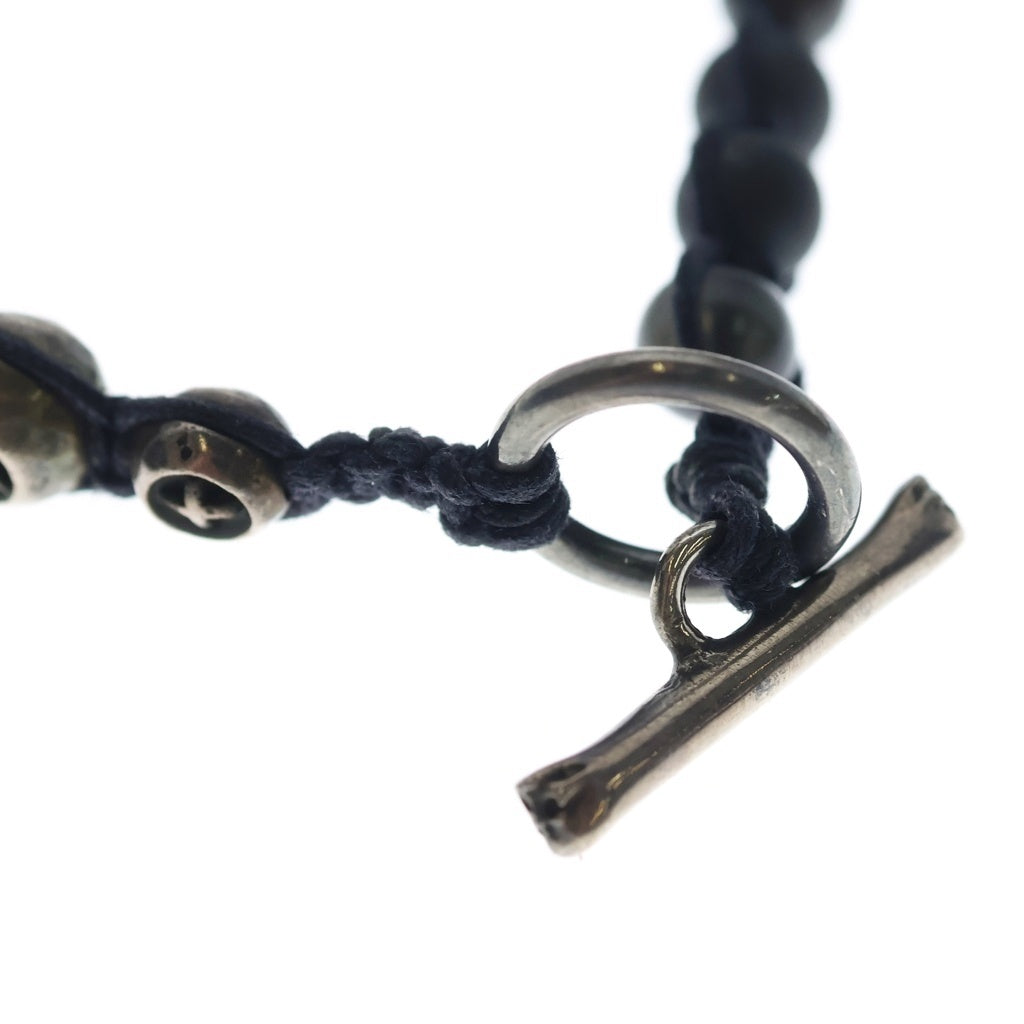 NO BRAND(ノーブランド) TOBIAS WISTISEN SINGLE WRAP MOTIF BEAD BRACELET シングルラップ ブレスレット シルバー/ブラック