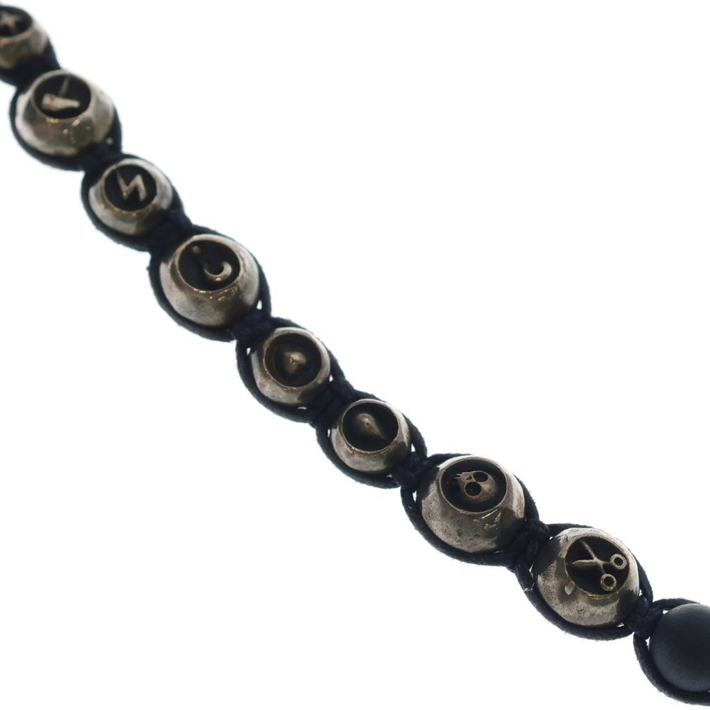 NO BRAND(ノーブランド) TOBIAS WISTISEN SINGLE WRAP MOTIF BEAD BRACELET シングルラップ ブレスレット シルバー/ブラック