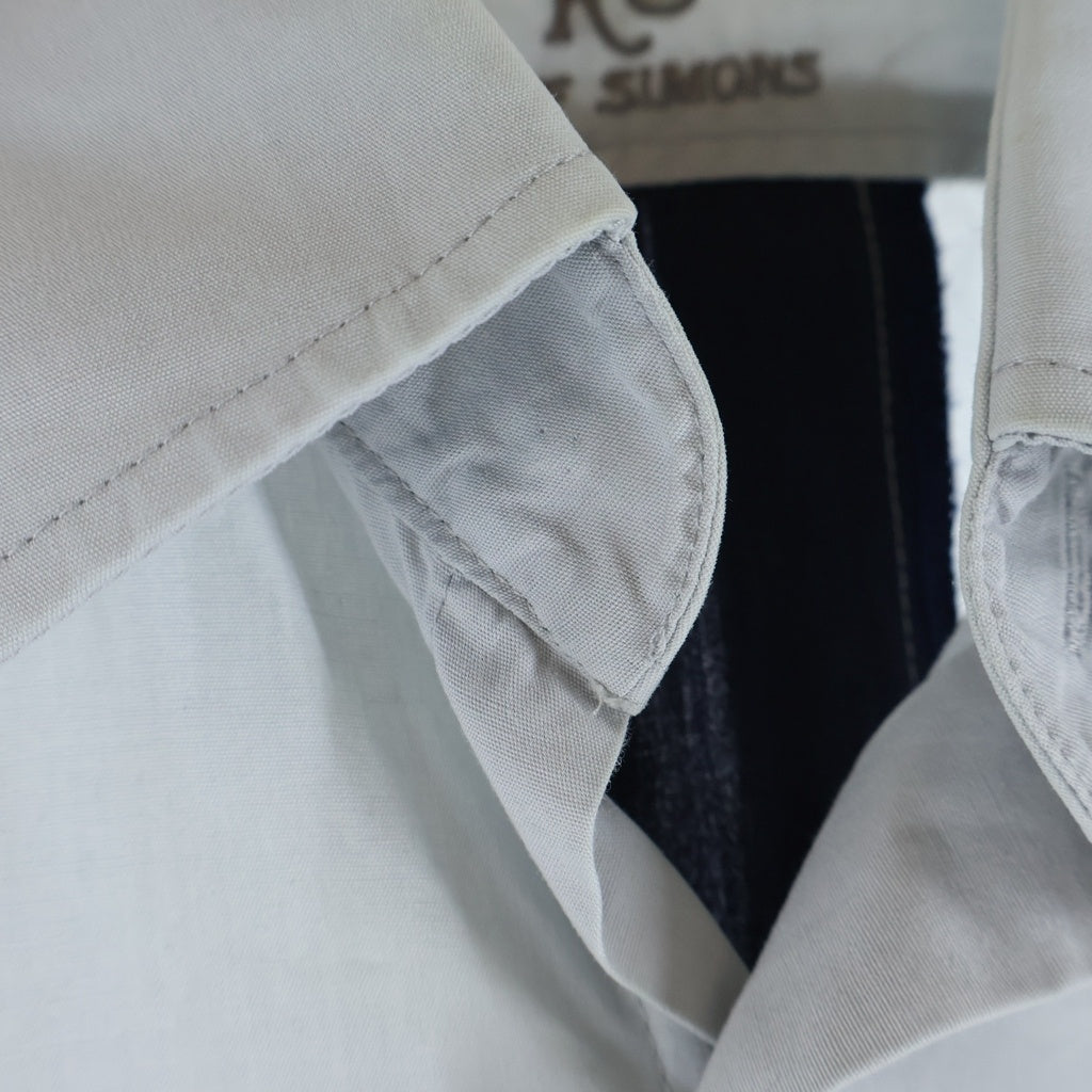 RAF SIMONS(ラフシモンズ) STITCH BUTTON DOWN L/S SHIRT 刺繍ロゴ ステッチボタンダウン 長袖シャツ グレー