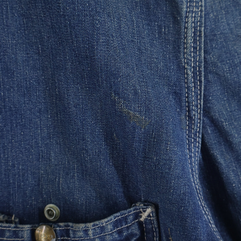 LEE(リー) 50S 91-J UNION MADE JELT DENIM SANFORIZED デカボタン ロングL 斜めe ポケット裏HBT デニム カバーオール ジャケット インディゴ