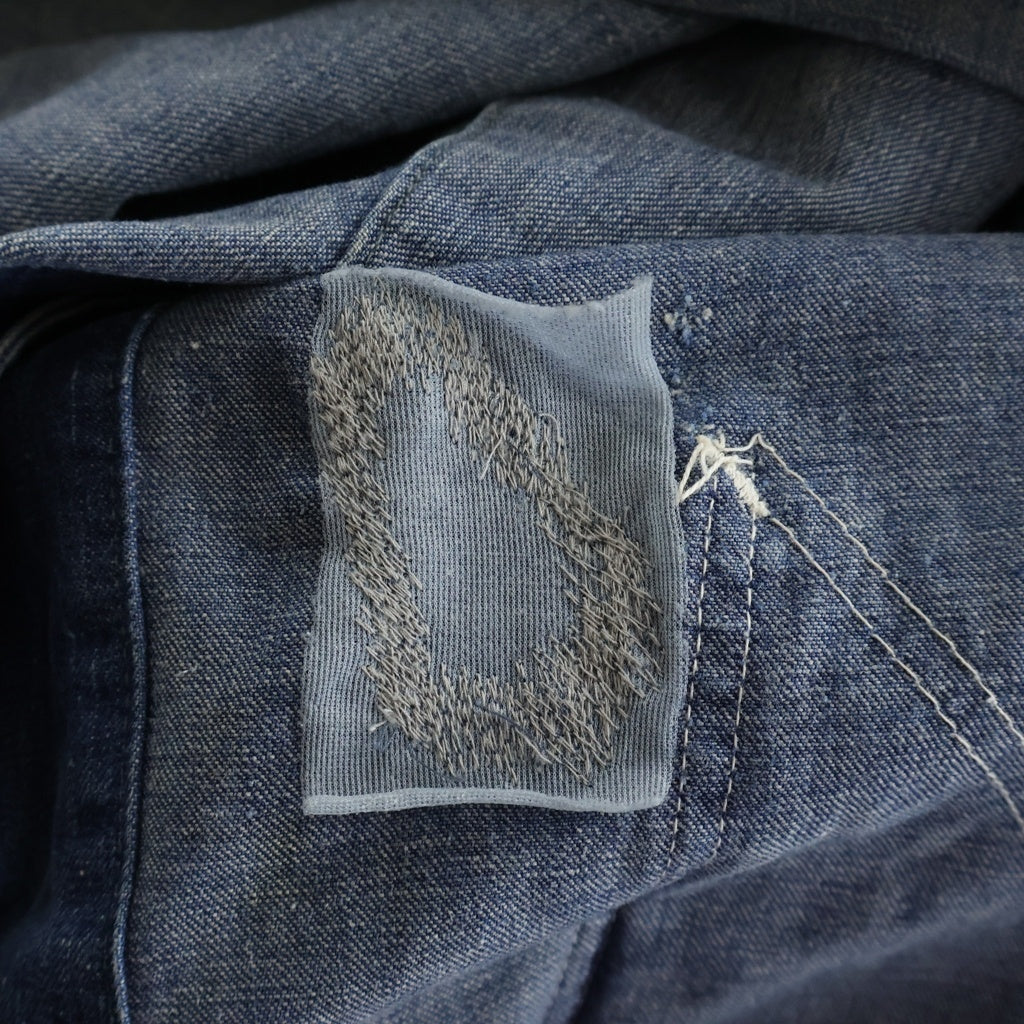 LEE(リー) 50S 91-J UNION MADE JELT DENIM SANFORIZED デカボタン ロングL 斜めe ポケット裏HBT デニム カバーオール ジャケット インディゴ