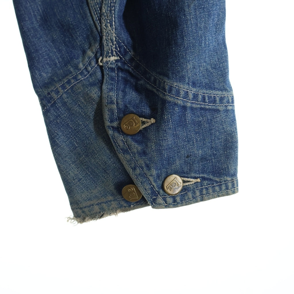 LEE(リー) 50S 91-J UNION MADE JELT DENIM SANFORIZED デカボタン ロングL 斜めe ポケット裏HBT デニム カバーオール ジャケット インディゴ