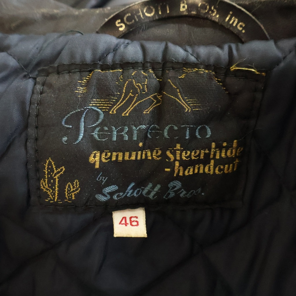 SCHOTT(ショット) 60S SINGLE LEATHER JACKET サボテンタグ シングルレザージャケット ブラック