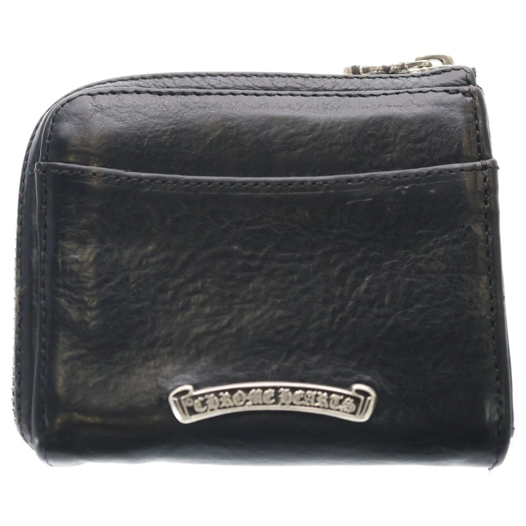 CHROME HEARTS(クロムハーツ) Filigree Cross Half Zip Leather Wallet フィリグリー クロス ハーフジップ レザー ウォレット ブラック/シルバー