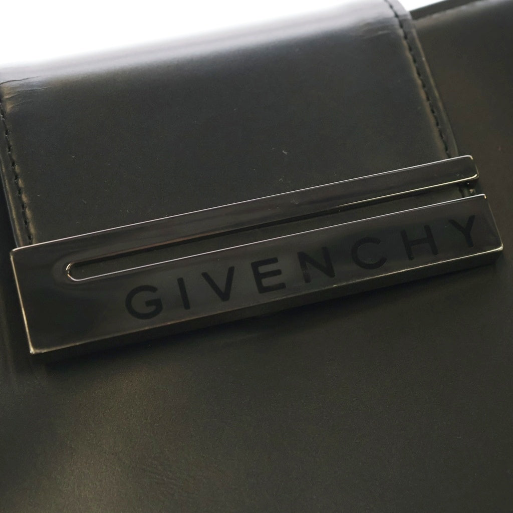 GIVENCHY(ジバンシィ) LOGO PRINT METAL PLATE LEATHER HAND BAG ロゴプリント レザーハンドバッグ レディース