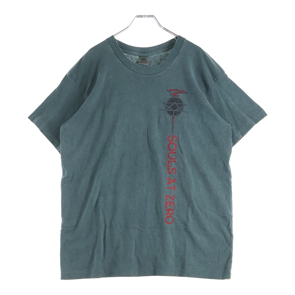 VINTAGE(ヴィンテージ) 90S SOULS AT ZERO ISEE IHURT ILAUGH ILIVE ソウルズ アット ゼロ 両面プリント半袖カットソーTシャツ グリーン