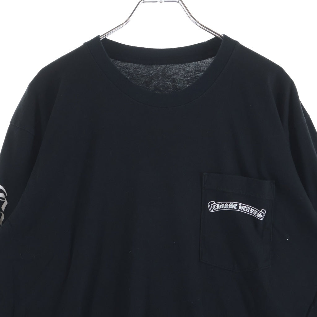 CHROME HEARTS(クロムハーツ) BACK CEMETERY CROSS PRINT L/S TEE セメタリー クロス 両面プリント長袖カットソーTシャツ ブラック