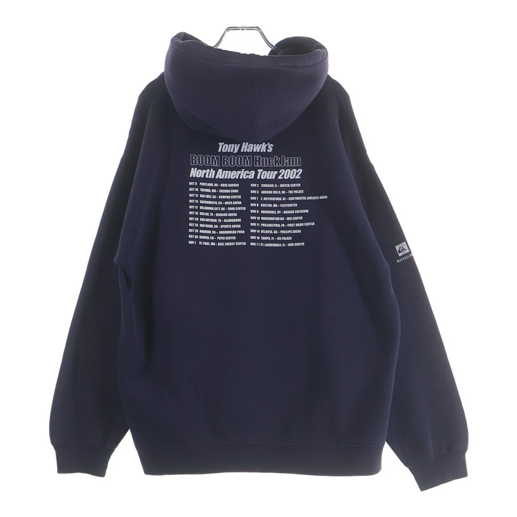 VINTAGE(ヴィンテージ) 00S QUIKSILVER TONY HAWKS BOOMBOOM HUCKJAM NORTH AMERICAN TOUR 2002 HOODIE クイックシルバー トニーホーク ツアー パーカー スウェットフーディーナス紺