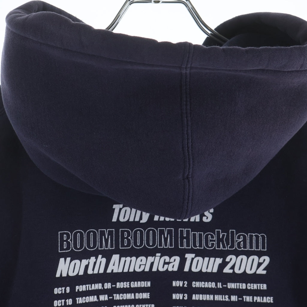 VINTAGE(ヴィンテージ) 00S QUIKSILVER TONY HAWKS BOOMBOOM HUCKJAM NORTH AMERICAN TOUR 2002 HOODIE クイックシルバー トニーホーク ツアー パーカー スウェットフーディーナス紺
