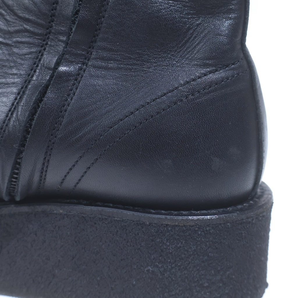 YOHJI YAMAMOTO REGULATION(ヨウジヤマモト レギュレーション) SOFT SMOOTH LEATHER LACE UP ANKLE BOOTS レザーレースアップ ブーツ ブラック B-E5 1-760-1