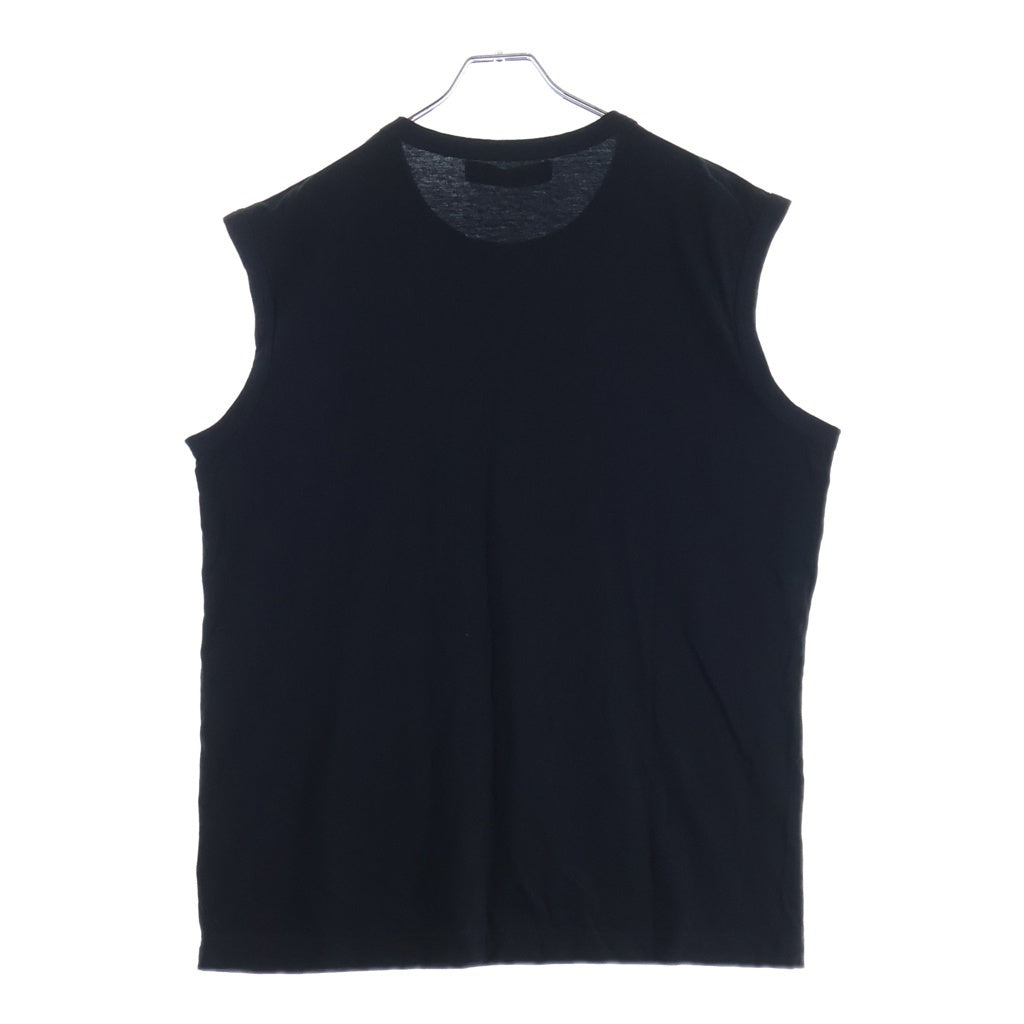 Y's for men(ワイズフォーメン) COTTON JERSEY LOGO PRINT SLEEVELESS TEE コットン天竺ロゴプリント ノースリーブTシャツ ブラック MP-T43-088