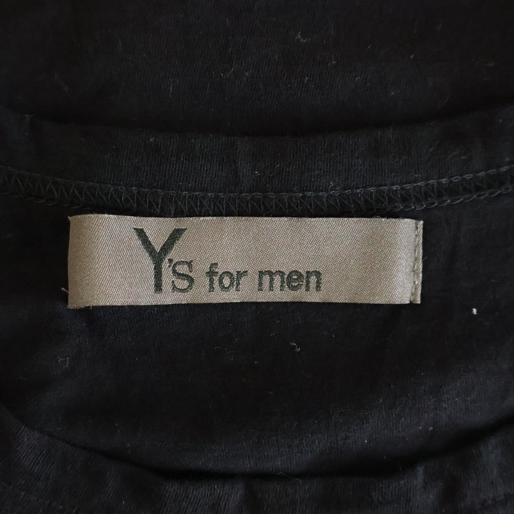 Y's for men(ワイズフォーメン) COTTON JERSEY LOGO PRINT SLEEVELESS TEE コットン天竺ロゴプリント ノースリーブTシャツ ブラック MP-T43-088