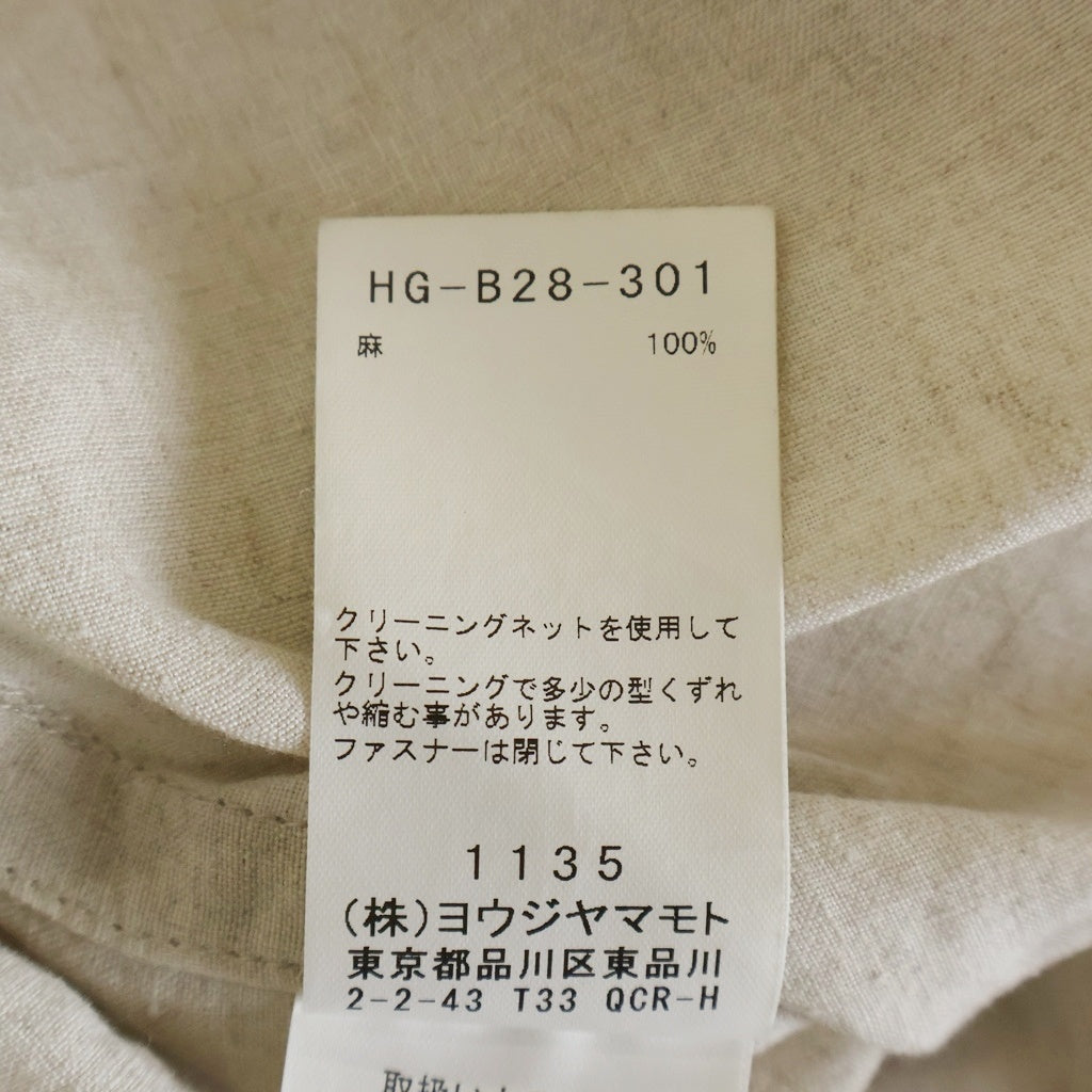 Yohji Yamamoto POUR HOMME(ヨウジヤマモト プールオム) HIGH COUNT LINEN ZIP OPEN BLOUSE リネン ジップアップ ブラウス ホワイト HG-B28-301