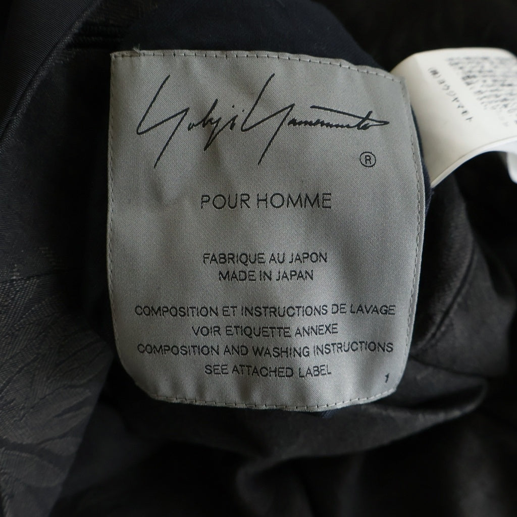 Yohji Yamamoto POUR HOMME(ヨウジヤマモト プールオム) 24AW Ny C GROSGRAIN LINING PT RAGLAN COAT チェスターコート ブラック H0-C18-601