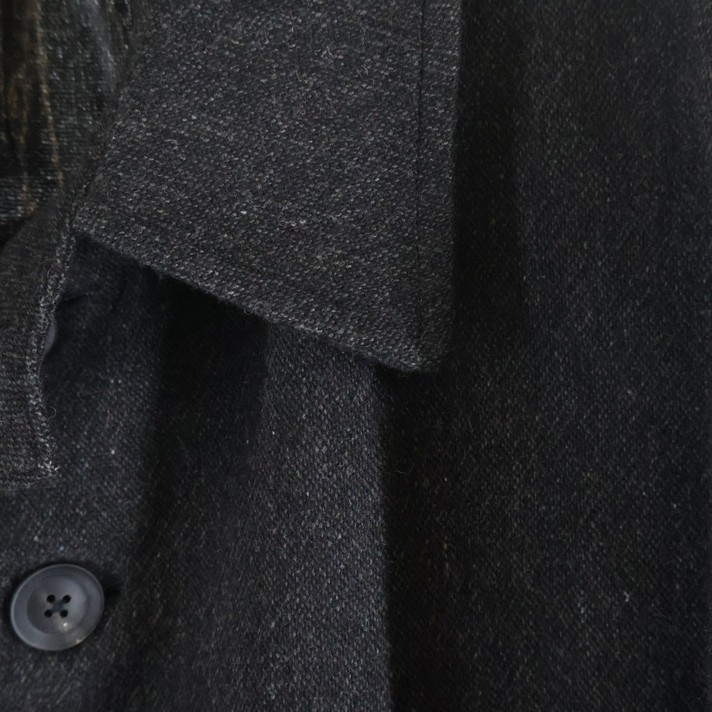 Yohji Yamamoto POUR HOMME(ヨウジヤマモト プールオム) 25AW BALMACAAN COAT SADNESS AND SUFFERING ARE THE FLOWERS OF LIFE 悲しみと苦しみは 人生の花である ステンカラーコート HM-C17-111