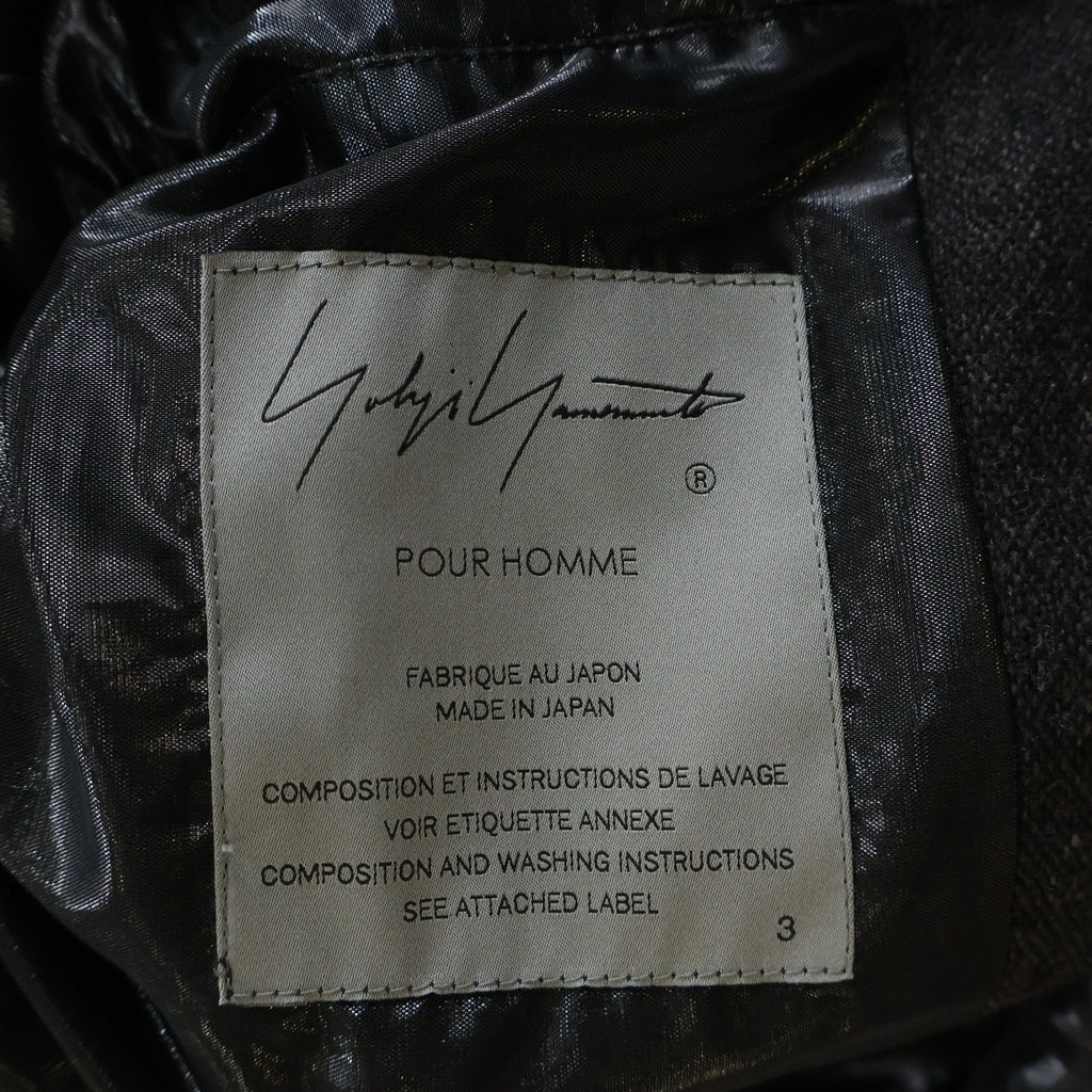 Yohji Yamamoto POUR HOMME(ヨウジヤマモト プールオム) 25AW BALMACAAN COAT SADNESS AND SUFFERING ARE THE FLOWERS OF LIFE 悲しみと苦しみは 人生の花である ステンカラーコート HM-C17-111
