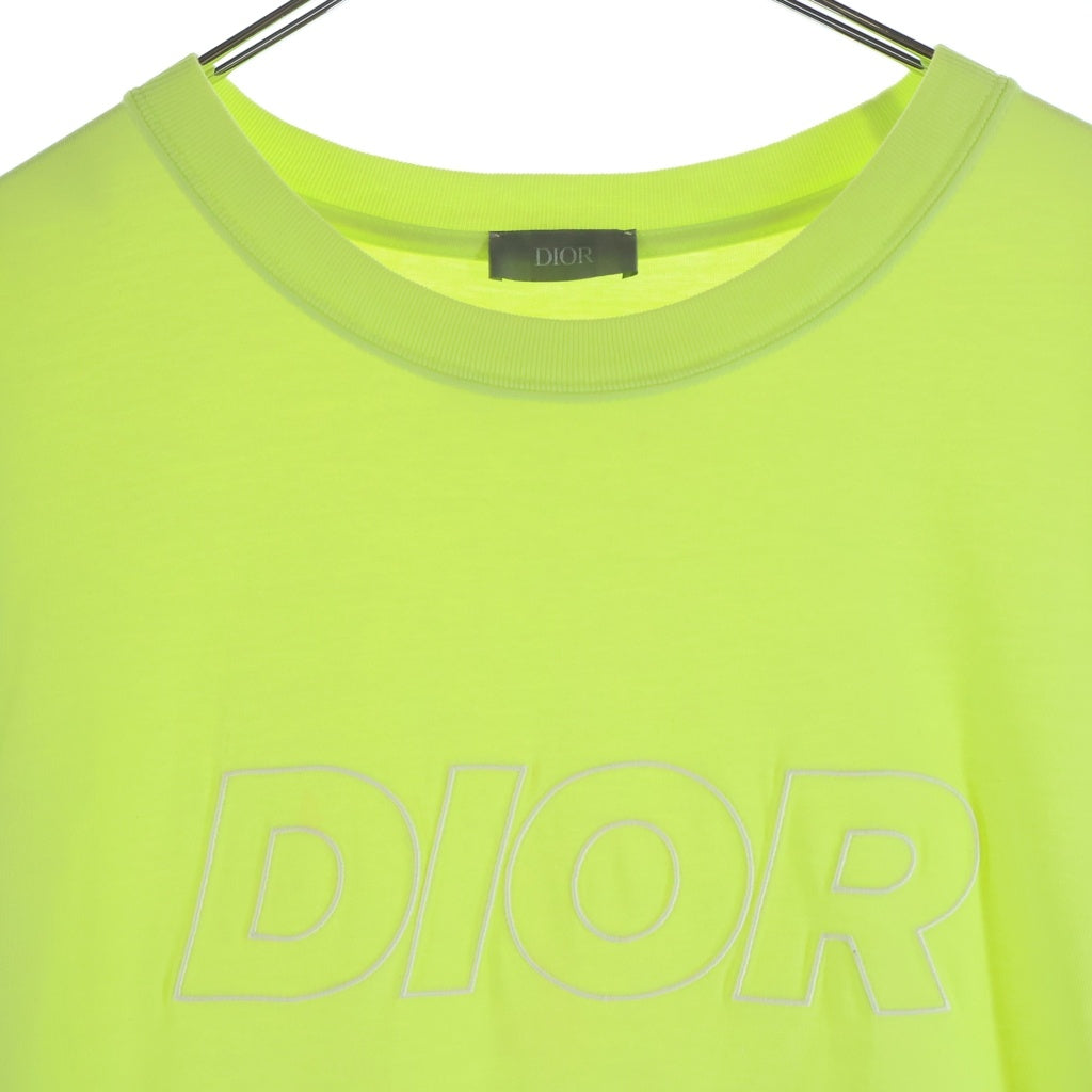 DIOR(ディオール) 23AW Logo Embroidered Over Sized TEE 刺繍ロゴ オーバーサイズ 半袖カットソーTシャツ ライトグリーン 393J696E0847