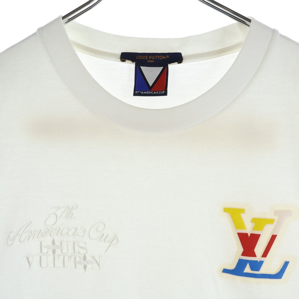 LOUIS VUITTON(ルイヴィトン) 24AW ×NBA LOGO EMBROIDERED S/S TEE 刺繍ロゴ 半袖カットソーTシャツ ホワイト RM242MH NPG HRY53W