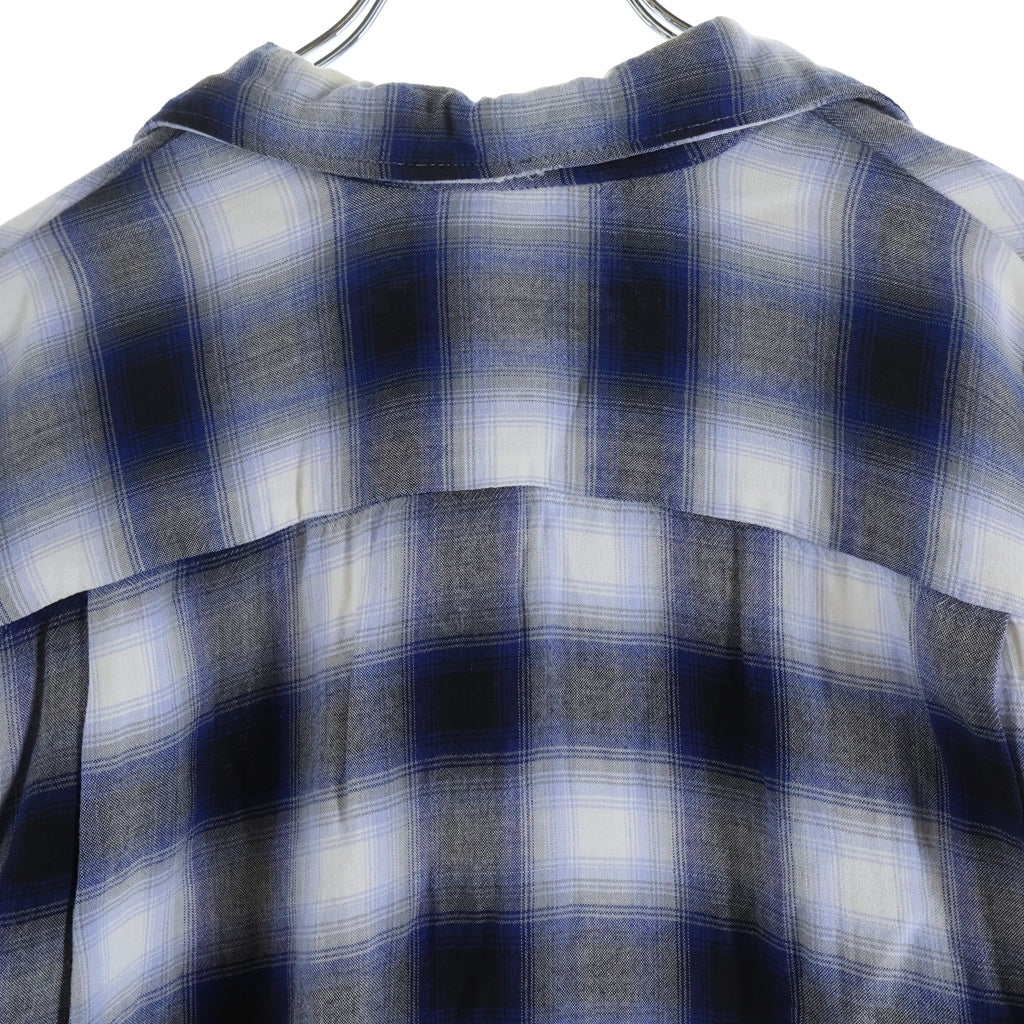 VINTAGE(ヴィンテージ) 50-60S Lanier by Oxford RAYON OMBRE CHECK L/S SHIRT レーヨン オンブレチェック 長袖シャツ ブルー/ブラック/ホワイト