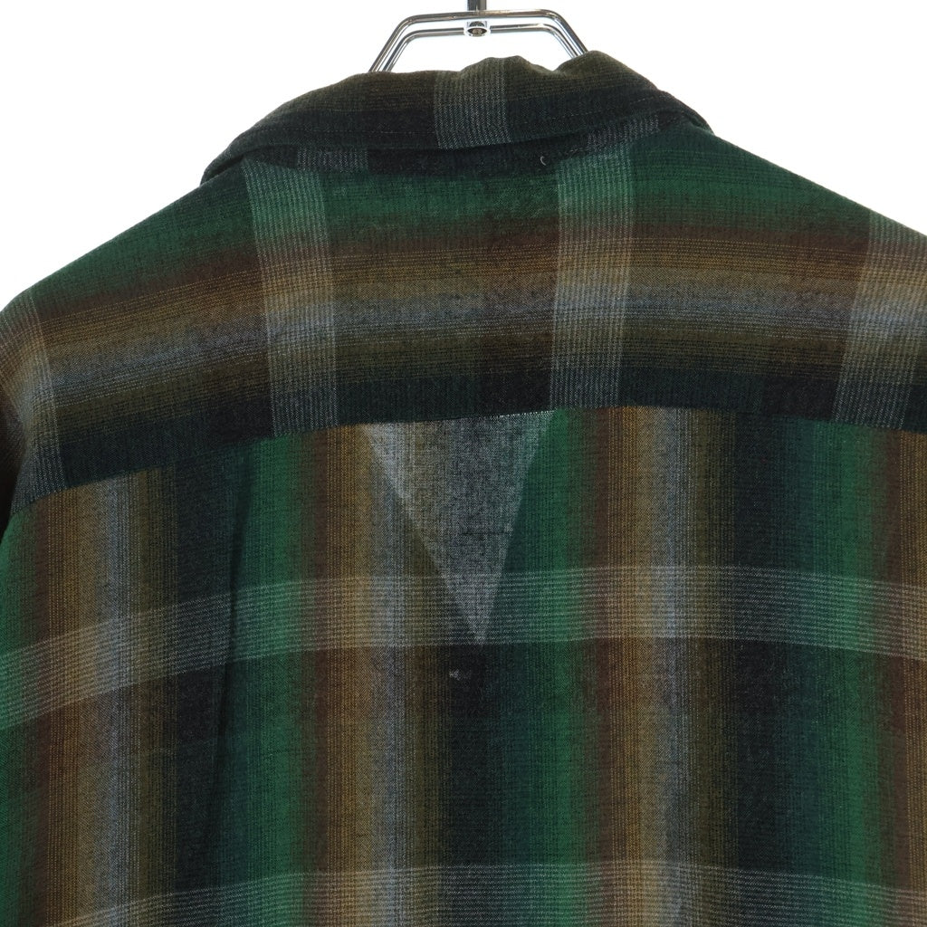 PENNEYS TOWNCRAFT(ぺニーズタウンクラフト) 60S TOWNCRAFT PLUS RYON OMBRE CHECK L/S SHIRT オンブレチェック レーヨン長袖シャツ グリーン×ブラウン