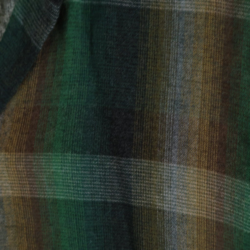 PENNEYS TOWNCRAFT(ぺニーズタウンクラフト) 60S TOWNCRAFT PLUS RYON OMBRE CHECK L/S SHIRT オンブレチェック レーヨン長袖シャツ グリーン×ブラウン