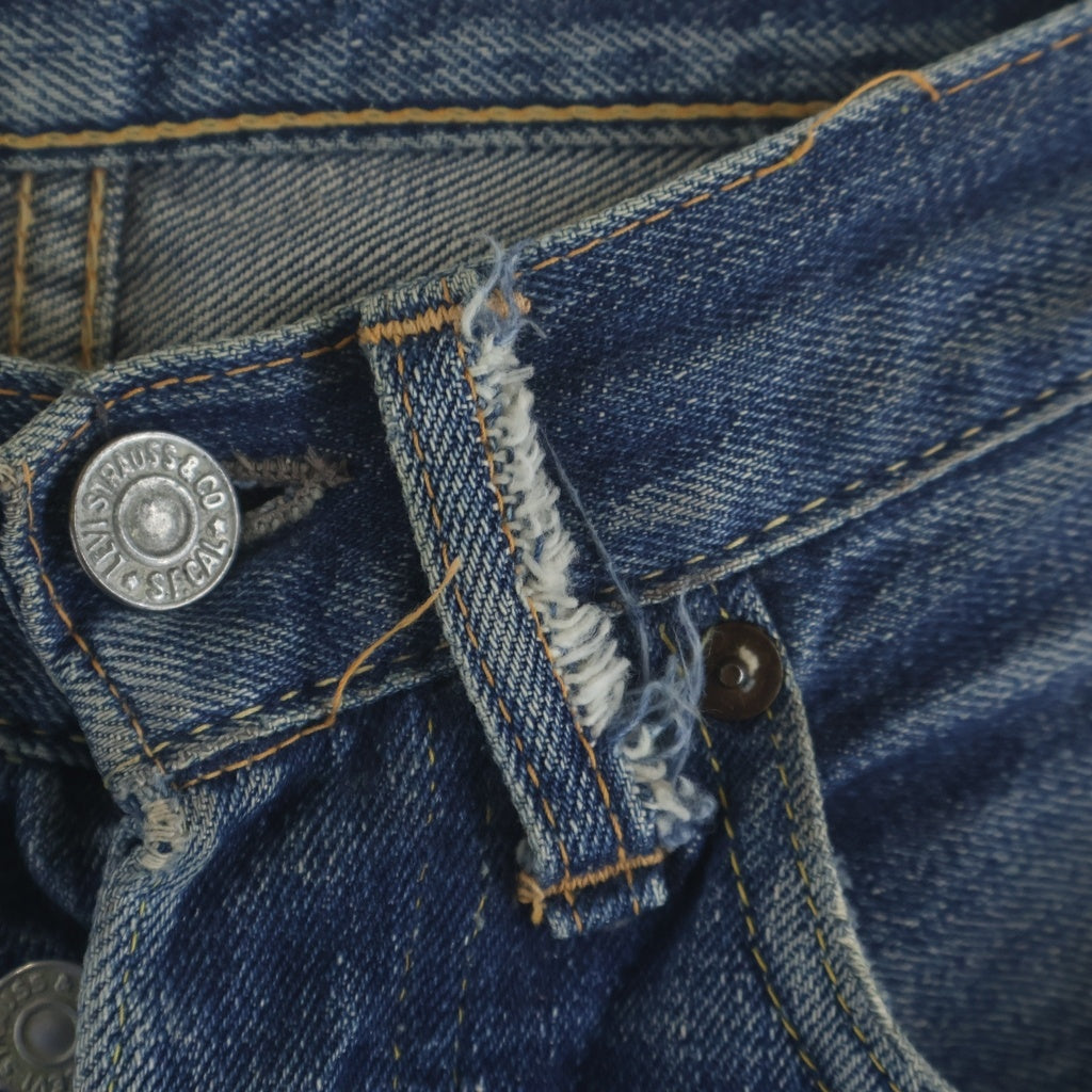 Levi's(リーバイス) 50-60S 501XX 紙パッチギャラ入り BIG E ボタン裏刻印K 両面タブ オフセット オフセット 足長R インディゴ